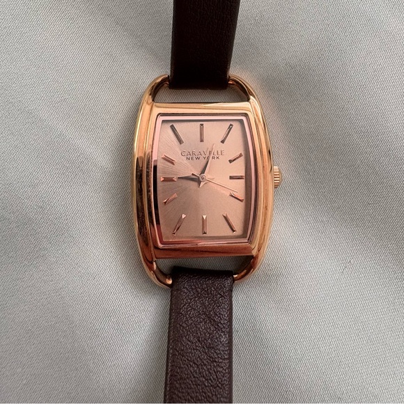 Bulova Caravelle Rose Gold and Brown Watch - Picture 1 of 7